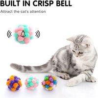 Balle En Peluche Pour Animal Domestique, Avec Cloches Intégrées, Jouet Interactif Pour L'entraînement Des Chats En Intérieur, Non Déformable,