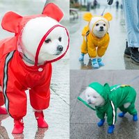 Manteau Imperméable À Capuche Pour Chien, Vêtement Transparent, Ours, Cape Pour Animal De Compagnie, Petit Chien, Chihuahua, Combinaison Teddy