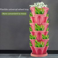 Jardinières À Fraises Verticales Empilables En Plastique, Tour À Fraises Verticale, Porte-Semis De Fleurs Et Légumes, Fourniture De Jardin, 1 Pièce