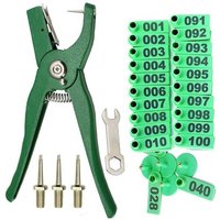 Pinces Auriculaires Pour Marquage D'animaux, Avec Étiquettes Auriculaires Numéro 001 ? 100 Et 3 Broches, Pour L'installation D'étiquettes