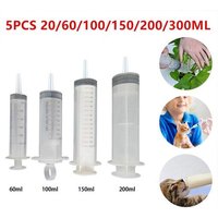 Seringue De Grande Capacité Pour Chats De 20 À 300ml, 5 Pièces, Outils De Mesure Des Nutriments Liquides, En Plastique Réutilisable, Alimentation