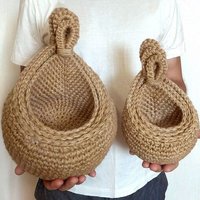 Panier De Rangement En Coton Suspendu Au Mur, Corbeille À Légumes Et Fruits Tissée En Forme De Goutte D'eau, Jardinière, Pot De Fleur, Organisateur