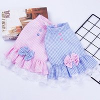 Vêtements D'été Pour Animaux De Compagnie, Jolie Robe À Carreaux Pour Petits Et Moyens Chiens, Teddy Chihuahua, Tenue De Mariage, Jupe Douce Pour
