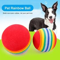 Boule Arc-En-Ciel À Rayures Pour Animaux De Compagnie, Jouet D'entraînement, Fournitures De Jeu Pour Chatons, Jouets Interactifs D'intérieur Pour