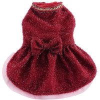 Jupe À Noeud Pour Chien, Robe De Mariage Scintillante De Noël Rouge, Costumes Pour Petits Chiens, Vêtements De Printemps Et D'été