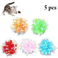 Balle Pour Chat, 5 Pièces, Jouet Interactif, Mignon, Froissé, Pour Chiots Et Chatons, Jouets D'entraînement, Fournitures Pour Animaux De Compagnie