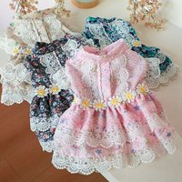 Robe En Dentelle Pour Petit Chien, Tenue De Soirée, Motif Floral, Anniversaire, Chiot, Costume D'été Mignon Pour Chien De Compagnie