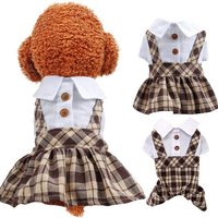 Vêtements À Capuche Pour Animaux De Compagnie, Tenue De Style Campus Pour Petits Chiens, Chiot, Plaid, Tenue Pour Filles Et Garçons
