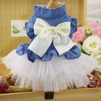 Robe D'été Pour Chien Et Chat, Tenue De Soirée, Chihuahua, Tenue De Mariage, En Jean, Avec Noeud Papillon, Vêtements Pour Chiot, Petit Et Moyen