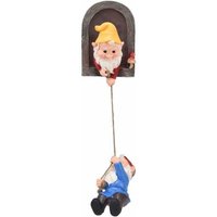 Statue De Gnome D'arbre De 42cm De Long, Ornement De Jardin Pour L'extérieur