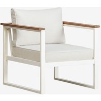 Fauteuil De Jardin En Aluminium Et Bois D'acacia Lipov Blanc Gardenia