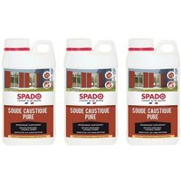 Spado Lot de 3 Bidons 1 kg Soude Caustique Pure