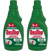 DESTOP Lot de 2 Gels Entretien Canalisations - Fosse Septique - 750 ml Parfum Menthe