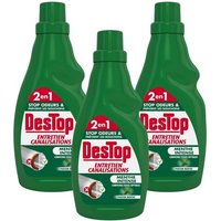 DESTOP Lot de 3 Gels Entretien Canalisations - Fosse Septique - 750 ml Parfum Menthe