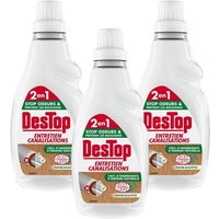 DESTOP Lot de 3 Gels Ecologique Entretien des Canalisations Flacon de 750 ml