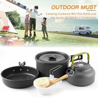 Ensemble De Casseroles, Théière, Bol Combiné, Cuillère, Ustensiles De Cuisine De Camping, Extérieur, Marmite Bouillante Portable, Ensemble De Poêle À
