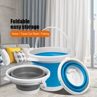 Seau Pliant Portable En Silicone Avec Crochet, Outil De Camping, Voyage, Accessoires De Pêche, Conception Permettant De Gagner De L'espace