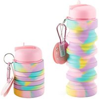 Bouteille D'eau En Silicone Réutilisable, Pliable, Pour Voyage, Gym, Camping, Randonnée, Portable, Anti-Fuite, Pour Sport, Avec Mousqueton
