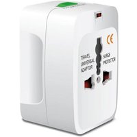 Adaptateur Prise Universelle,Adaptateur Universel de Voyage avec 2 USB, Adaptateur International France,Le Royaume-Uni,Les États-Unis,Le