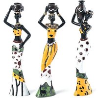 Statue De Femme Africaine En Résine Exotique, Ensemble De 3 Pièces, Vase Rétro, Figurines De Culture, Décoration Pour Maison, Hôtel, Salon, Ornements