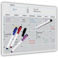 Tableau Blanc Magnétique A3 17x12 Pouces, Avec Calendrier Effacé À Sec, Planificateur Hebdomadaire Pour Réfrigérateur, Cuisine Et Maison