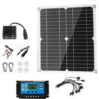 Kit De Panneaux Solaires Pliables 18v, 80w, Chargeur Usb, Étanche, Portable, Pour Téléphone, Voiture, Camping-Car, Mp3