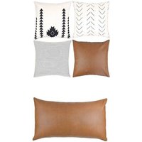Taies D'oreiller Décoratives De Qualité En Similicuir 100%, 6 Pièces, Design Moderne, Uniquement Pour Canapé, Canapé Ou Lit, 2 Pièces De 12 Pouces X