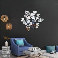 Autocollant 3d Nouveau Design Fleurs Art Arrière-Plan Canapé Lit, Décoration Moderne En Acrylique Pour La Maison, Autocollants Muraux Miroir Diy