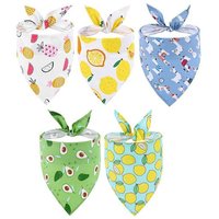 Écharpe Triangle Confortable Imprimée Fruits, Bavoir Pour Chien, Chiot, 5 Pièces