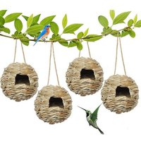 Nichoirs À Oiseaux Pour Suspension Extérieure, Ensemble De 4 Nichoirs À Oiseaux Tissés À La Main, Cadeaux Pour Amoureux Des Oiseaux Audubon