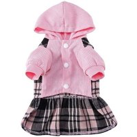 Robe À Capuche À Carreaux Pour Chien, Pull Doux Et Chaud, Jupe Avec Chapeau, Vêtements D'automne Et D'hiver Pour Animaux De Compagnie