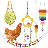 Jouets De Poulet En Lot De 5, Xylophone De Poulet, Jouets Miroir De Poulet Pour Poules, Échelles De Poulet, Jouets Pivotants Et Suspendus