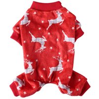 Pyjama De Noël Imprimé D'élan Pour Animaux De Compagnie, Combinaison Polaire Douce Et Chaude Pour Chien, Pull Léger Pour Chiot
