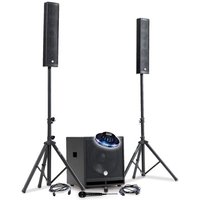 Pack MEGA SONO DJ BM SONIC BMS-15-SLIM-BT, 1200W Enceintes satellites, SUB 38cm USB/Bluetooth, Supports Câbles, Micro, Lumière