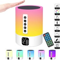Enceinte Bluetooth Reveil Veilleuse, Lampe de Chevet Tactile avec Machine à Bruit Blanc, Haut-Parleur Bluetooth Veilleuse Enfant Réveil Lumineux Idee
