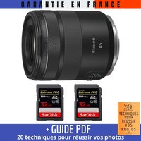 Canon RF 85mm f/2 Macro IS STM + 2 SanDisk 32GB UHS-II 300 MB/s + Guide PDF MCZ DIRECT '20 TECHNIQUES POUR RÉUSSIR VOS PHOTOS