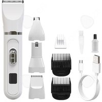 C Tondeuse Chien Professionnelle Kit De Rasage 4 En 1 Pour Animaux De Compagnie Rasage Et Tonte De Tout Le Corps Des Animaux Blanc