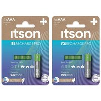 ITSON Lot de 2 Packs 4 Piles Rechargeables PRO AAA NiMH 930 mAh Appareils photo Manettes Jouet