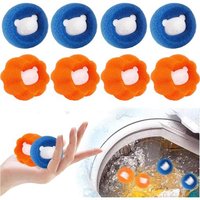 Anti Poil Machine à Laver, 8 Pièces Attrape Poils Machine a Laver, Enleve Poil Animaux Réutilisable, Balle de Lavage, Boule Anti Poils Machine a