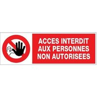 Panneau rectangulaire - 45 x 15 cm, Accès interdit aux personnes non autorisées