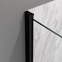 Portes de Douche en Angle 80x80x190 cm - Motifs carrés - Profilés Noir Mat - BLACK CUBE