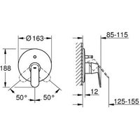 GROHE Façade pour Mitigeur Encastré Bain/Douche Eurosmart Cosmopolitan 19382000 (Import Allemagne)