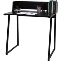 Bureau Hwc-K69, Table Pour Ordinateur Portable Bureau, 82x51cm Structure 3d, Métal Mdf Noir