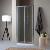 PORTE DE DOUCHE NICHE 100CM 2 PORTES OUVERTURE PLIANTE SOFFIO