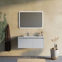 Armoire De Toilette Murale 100cm Blanc Mat Miroir Led 100x70 Monaco