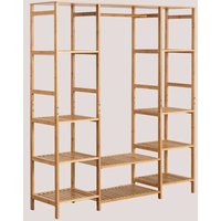 Armoire Ouverte Krauford Avec Étagères En Bois De Bambou Bois Naturel