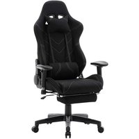 Fauteuil De Bureau Sport Chaise De Jeu Bureau Housse En Tissu Noir Helloshop26 19_0000371