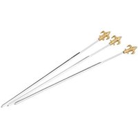 Lot de 3 brochettes à viande Westmark, spécialement conçues, en acier inoxydable, poignée décorative en laiton, 312 x 25 x 8 mm