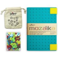 Agenda Personnalisable - Waff Mozaika - Carnet créatif, 200 pages, 10 x 14,75 cm, taille M, vert turquoise.