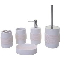 Accessoires De Salle De Bain 5 Pièces Céramique Blanc 04_0003583